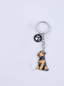 1 pièce Porte-clés mignon de dessin animé de caniche animal, accessoires de voiture de la Saint-Valentin, breloques de sac, décoration scolaire animale