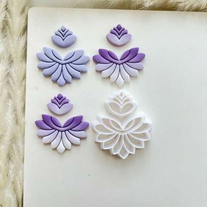 قالبان من الطين عالي الدقة بتصميم زهرة غير منتظمة لصنع أقراط المجوهرات DIY والحرف اليدوية، مثالي لديكورات مصنوعة يدويًا وأدوات صناعة المجوهرات، قواطع مصغرة من الطين لصناعة المجوهرات