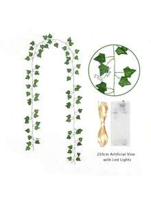 1PC/3PCS/5PCS 假植物-叶藤灯条，人造花，家居，餐厅，客厅，户外花园装饰，插花艺术，摄影道具，秋季，春季，花瓶，花墙，花环，新娘花束，婚礼装饰，DIY 花环材料，生日派对装饰材料，家居装饰配件，情人节，新年礼物