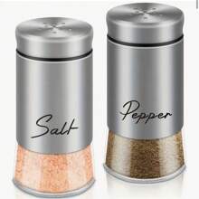 2 Pieces/3 Pieces(Including Storage Rack) Set Of Salt And Pepper Shaker Bottles, Seasoning Bottles, Glass Spice Jars, Kitchen Tools, Camping Barbecue, RV Travel Cute Spice Bottles,School Supplies