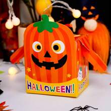 10 件万圣节手臂形饼干盒，南瓜和鬼魂主题食品纸盒，糖果袋，独特的手臂形设计，方便携带，展现万圣节氛围，适用于饼干、糖果、零食包装，手工制作 DIY，派对分享的创意包装，节日礼物