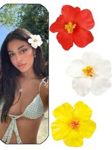 1 件女士简约仿花发夹爪夹发夹发夹，发饰，夏季配饰，旅行，发夹，发夹 - 黃色 - 查看 21