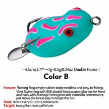 CISEA F44 鱼饵 青蛙饵 适用于 Fisshing 软饵 改良版 Thunder Frog 软饵