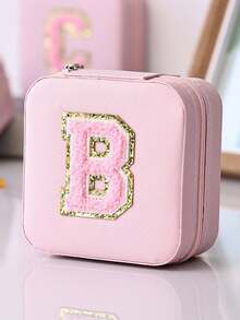 1 Stück Schmuckkasten (A-Z Buchstaben) Schmuckkasten, Aufbewahrungsbox, Schmuckablage, Ohrring Halskette Aufbewahrungsregal, Aufbewahrungsschale, tragbarer Reise-Schmuckkasten, saisonale Aufbewahrung für Herbst/Winter, Ring Ohrring Halskette Aufbewahrungsbox, Präsentationsständer - Geeignet als Geschenkbox für Mädchen und Damen, Halloween Geschenkbox, Weihnachtsgeschenkbox