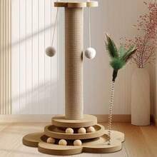 Large Cat Tree Scratching Post Pet Climbing Tower 46*24CM With Column Turntable - Wood Color - View 1