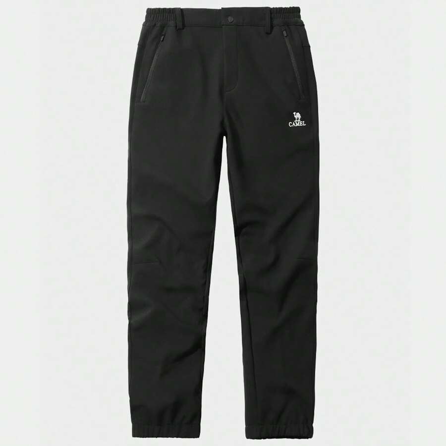 CAMEL CROWN Men's Casual Pants Outdoor Windproof And Water-Proof Soft Shell Pants For Mountaineering - Phantom Black - View 1