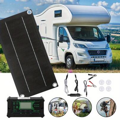 600W High Efficiency Monocrystalline Silicon Solar Panel Kit! 100A Controller Blessing, Including Extension Cord And Battery Clip, Necessary For RV Camping.