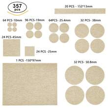 70/142/205/357 件毛毡家具垫，硬木地板家具垫，椅子腿毛毡家具垫，米色家具地板保护垫，适用于桌子、椅子、沙发腿，防滑耐磨，棕色静音保护套，保护硬木地板 - 米色 - 查看 4