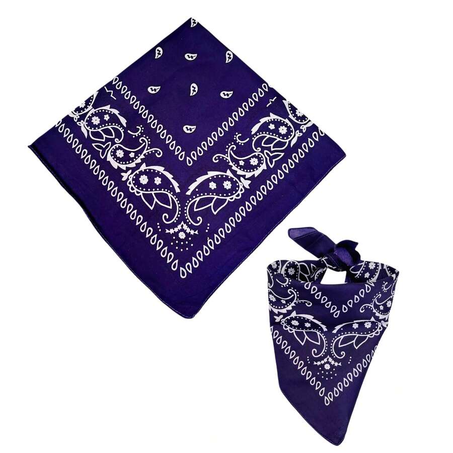 Printed Polyester Bandana Scarf Various Colors 1 Unit - 查看 1