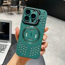 Summer Hollowed-Out Cooling Phone Case With Lens Holder, Suitable For IPhon16 Magnetic Phone Case Hollowed-Out IPhon 15 Drop Case 14 Waterproof Shockproof Anti-Fall Scratch Resistant
