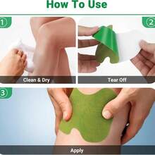 72 Pieces Of Mugwort Knee Pads, Suitable For Knees, Cervical Vertebrae, Shoulders, Lumbar Vertebrae, Self-Heating, Protect Knees - màu xanh lá - Xem 5