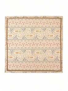 1 Pc Simple Print 70 Square Scarf, Women Bandana Style Waist Tie Accessory Or Wrap, Fashionable Scarf Women, Spring Dress - 卡其色 - 查看 3