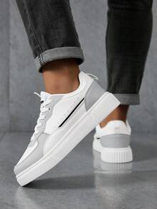 男女通用帆布运动鞋，男女休闲鞋，多功能运动鞋 - 灰色 - 查看 7