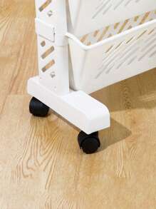 1 件多层移动办公桌整理车，塑料滚动办公室文件存储架，带轮子的书架，适合家庭和办公室使用