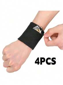 二合一运动腕带带拉链袋 - 防汗防滑健身/跑步/旅行配件，轻质尼龙钱包，可存放钥匙/卡/现金（男女）健身房腕带配件 - 彩色 - 查看 17