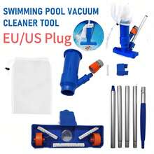 Portable Swimming Pool Vacuum Cleaner With Jet Vacuum Head, Leaf Bag, And 5-Bar Section, Used As A Cleaning Tool For Hot Tubs, Above Ground Swimming Pools, Ponds, And Fountains (Blue Swimming Pool Skimmer) - Blue - View 3