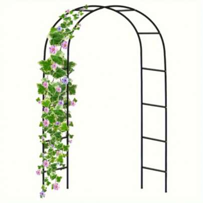 Garden Arch 2M, Heavy Duty Metal Garden Arch, Black Garden Frame Arch For Climbing Plants, Garden Arches For Outdoor, Backyard, Lawn, Patio, Courtyard, Wedding Decorations