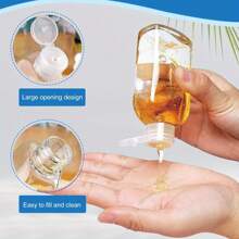 TSA认证防漏旅行瓶，3.4盎司透明PET塑料翻盖瓶 - 可重复灌装洗发水、护发素、沐浴露及其他洗漱用品 - 便携旅行必备 | 防漏 | PET塑料瓶，旅行洗漱用品，返校季，旅行必备，假日必备 - 彩色 - 查看 8