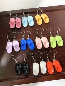 1 对逼真的卡通镂空木屐风格耳环，可爱创意耳环适合日常佩戴，男女通用 - 洞洞鞋耳環 - 查看 3