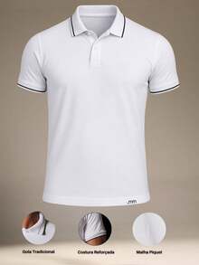 Men's Black Polo Shirt With Slim Fit And Elegant Casual Style - trắng - Xem 4
