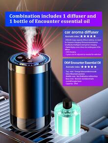 Difusor de auto inteligente -5 modos de trabajo, máquina de aromaterapia montada automáticamente en el auto con lámpara de proyección de luz de las estrellas, humidificador de aire de auto mini, difusor de aceites esenciales aromáticos, ajuste de concentración, inicio y parada automática, batería incorporada, anillo LED de color, recargable por USB, apto para autos, oficinas, baños, dormitorios, habitaciones de mascotas, 5 tipos de aceites esenciales - Multicolor - Ver 29