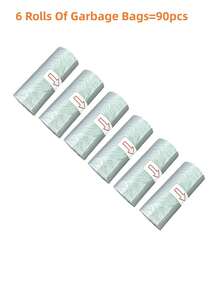 90pcs/6rolls Disposable Mini Trash Bags, Desktop Cleaning Garbage Bags, Bagged Kitchen Storage Small Trash Bags, Bathroom Kitchen Office Restaurant Cleaning Plastic Bags(Trash Bag Size 30*22cm When Unfolded) - Multicolor - View 14