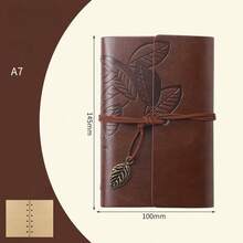 1pc 75-Page Vintage Leather Notebook, Matte Finish And Blank Pages - Hardcover Writing Journal With Metal Clasp And Spiral Binding, Halloween Gift, Christmas Gift - Multicolor - View 15