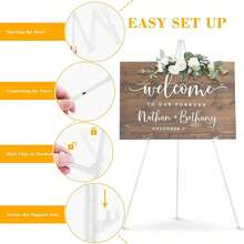 1 件 66 英寸可折叠画架，婴儿淋浴标志画架 - 便携式展示架 - 承重 5 磅，适用于婴儿淋浴派对横幅和海报展示可调节金属三脚架地面和桌面画架，大型落地可调节金属绘画画架三脚架黑色底座复活节礼物，婚礼基础画架架即时落地海报轻便可折叠生日婚礼户外装饰 - 彩色 - 查看 6