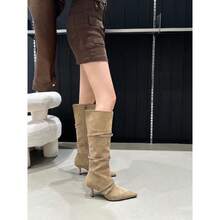 Women Over-The-Knee Boots - 杏色加棉 - 查看 6