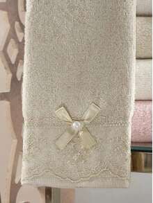 Made In Turkey – Bow 6-Piece Soft & Shiny Hand Towel Set | Kitchen Towels | 30x50 Cm