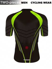 [Kraken Octopus Cycling Suit] KRAKEN OCTOPUS Men's Cycling Suit Set - Spring Summer Spandex Bicycle Strap Shorts With 20D Cushion Jacquard Fabric, Fluorescent Color, Breathable Speed Drying, Three Rear Pockets