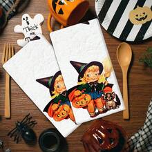 2/4 Pcs Halloween Themed Dish Towels, Super Absorbent Microfiber Modern Dish Cloths, Cooking And Baking Tea Towels, Printed Washcloths, Cleaning Towels, Hand Towels, Soft And Highly Absorbent, Great Gift For Neighbors, Moms, Friends, Birthday, Halloween, Housewarming, Kitchen Decor, Household Essentials - Multicolor - View 18