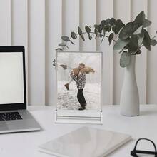 1/3 件透明亚克力标牌架 - 双面，5x7 英寸和 4x6 英寸 8.5x11 英寸，银色边框，垂直支架，非常适合婚礼、餐厅和艺术展示 - 彩色 - 查看 7