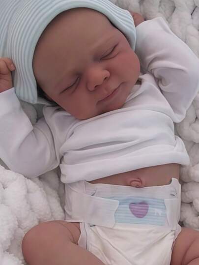 High Quality 19 Inch/48 Cm Reborn Baby Doll, Full Body Soft Touch Vinyl 3D Hand Painted Skin With Visible Veins Girl Doll, Detailed And Realistic Hand Painted Hair, Handmade Artistic Reborn Doll Like A Real Baby, Great Birthday Gift/Christmas Gift For Children