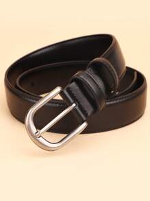1pc Black/Brown Casual Business Metal Buckle 3.3cm Wide PU Belt, Fashionable, Suitable As Father's Day/Mother's Day Gift Fall, Autumn, Halloween Autumn-Winter Accessories,Suitable For Teens, Youth,Men,Casual, Outdoor, Athletic, Vacation, Graduation Gifts, Birthday, Daily Wear - Multicolor - View 17