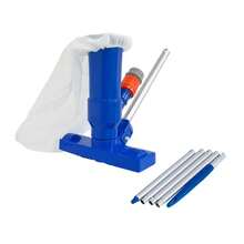 Portable Swimming Pool Vacuum Cleaner With Jet Vacuum Head, Leaf Bag, And 5-Bar Section, Used As A Cleaning Tool For Hot Tubs, Above Ground Swimming Pools, Ponds, And Fountains (Blue Swimming Pool Skimmer) - Blue - View 2