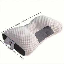 2 almohadas ergonómicas para dormir de lado. Cómodo soporte para el cuello. El relleno de poliéster proporciona un soporte firme y duradero. Lavar a baja temperatura. No usar lejía. Colgar para secar. No planchar - Blanco - Ver 10