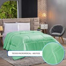 200 Thread Count Natural Cotton Queen Comforter Soft Touch - 綠色 - 查看 4