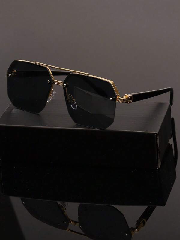 1 pieza Gafas 2025 de alta gama, gafas de montura plana de media montura de marca importante, gafas de moda para conducir, pesca al aire libre, deportes, playa y uso diario, gafas versátiles