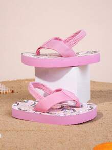 儿童人字拖，男童女童夏季沙滩防滑拖鞋 - 粉色 - 查看 7