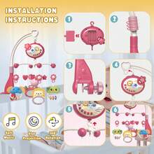 Baby Music Crib Mobile Bell With Projector And Night Light, 150 Types Of Music, Timing Function, Portable Mobile Music Box And Bell, Suitable For Toys For Children Aged 0 And Above (Blue&Pink) - Multicolor - View 6