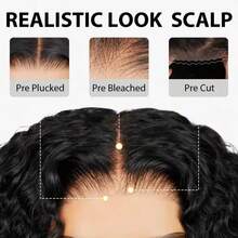 HD Glueless Wigs Human Hair Pre Plucked Pre Cut Bob 5x5, #1B Natural Black 200% Density Hairline Curly Bob Wig Human Hair, Wear And Go Deep Wave Human Hair Lace Wigs For Women - Natural Black - 查看 6