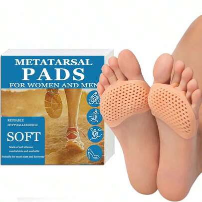 Metatarsal Foot Pads For Pain Relief - 4 Packs Soft Gel Reusable Breathable Sleeve Pads, Foot Cushions, Forefoot Cushioning Shoe Supports For Women And Men