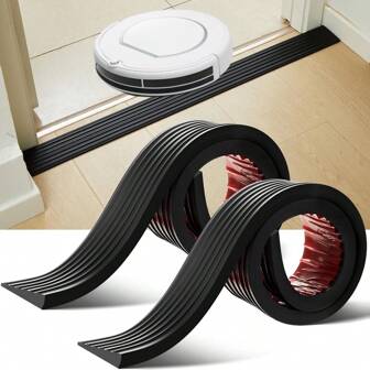 1pc 90cm/35.43in Car Door Threshold Ramp, Self-Adhesive Rubber Door Ramp, Wheelchair & Scooter Threshold Ramp, Adjustable & Cuttable Electric Wheelchair Ramp, Suitable For Doorway, Curb, Sweeper, E-Scooter, Bathroom