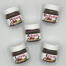Customized Personalized Hazelnut Spread Label, Fully Customizable Template | DIY Label Printing Version, 1/2/4/8 Pcs Personalized Chocolate Hazelnut Spread Vinyl Stickers, Fun & Unique Hazelnut Gift, Birthday & Anniversary - Multicolor - View 3