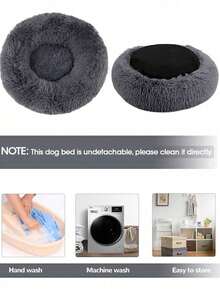 1pc Long Plush Dog Bed, Warm Pet House, Breathable Cat Nest Suitable For Small, Medium And Large Cats And Dogs, All Season - Dark Grey - View 8