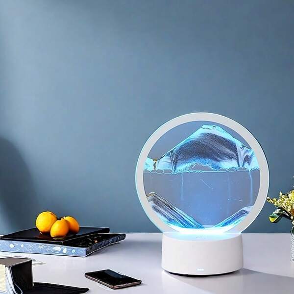 RAF 1 pieza Lámpara de arena hipnotizante - Lámpara USB con luz LED ajustable, paisaje natural 3D, diseño en movimiento y función de luz nocturna