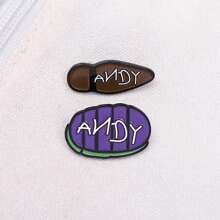 2pcs ANDY Hard Enamel Needle Creative Abstract Brooch Lapel Badge Jewelry Accessories - Multicolor - View 6