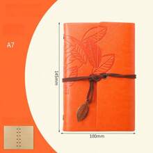 1pc 75-Page Vintage Leather Notebook, Matte Finish And Blank Pages - Hardcover Writing Journal With Metal Clasp And Spiral Binding, Halloween Gift, Christmas Gift - Multicolor - View 13