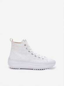 Scarpe casual alla moda e versatili da donna con suola spessa e tomaia alta, adatte per l'uso quotidiano e gli spostamenti - Bianco - Visualizzare 5